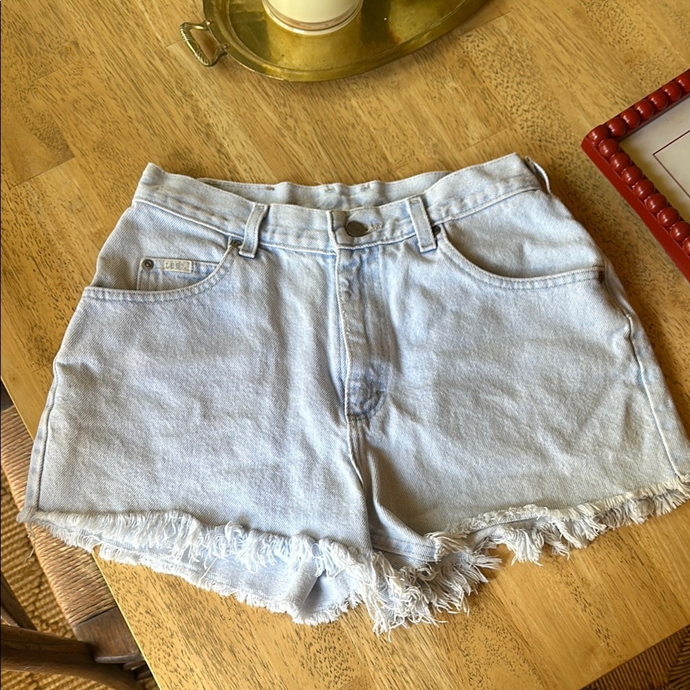 Vintage Lee light wash denim shorts